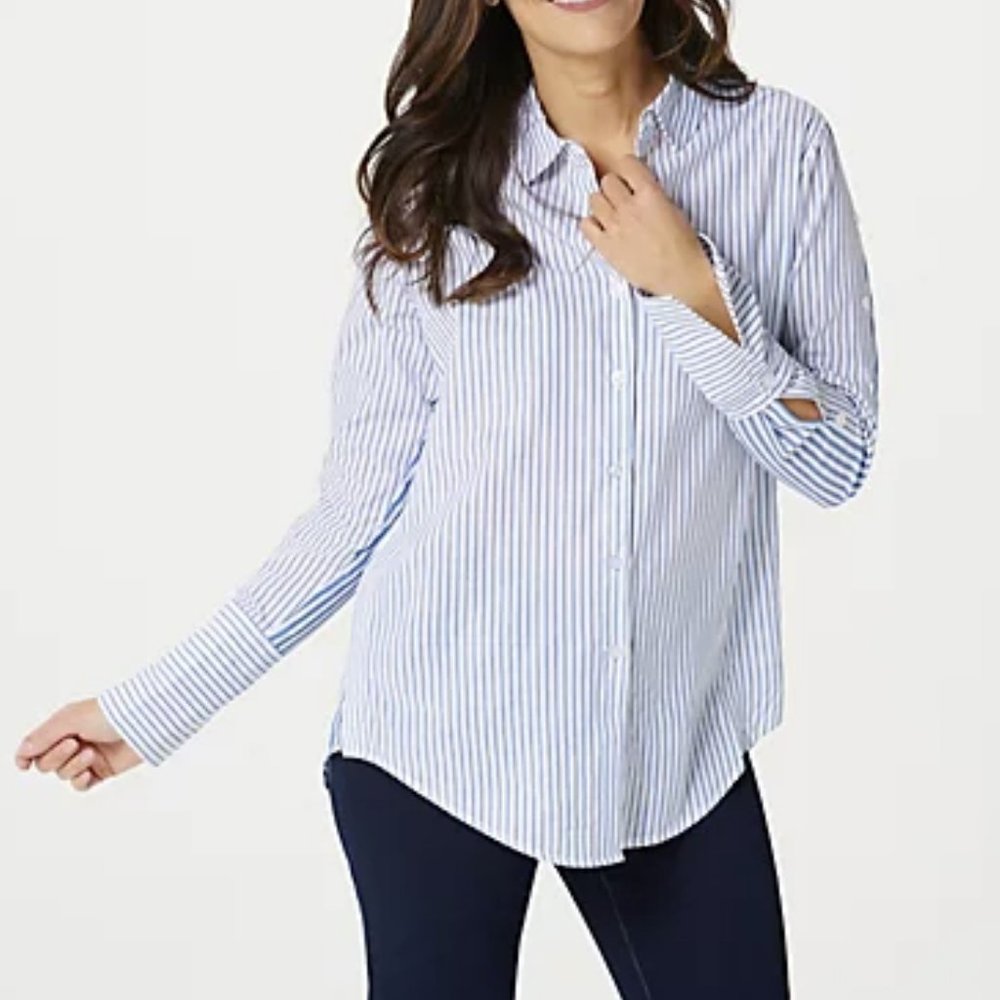 Attitudes by Renee Parisian Button-Down Shirt 6286